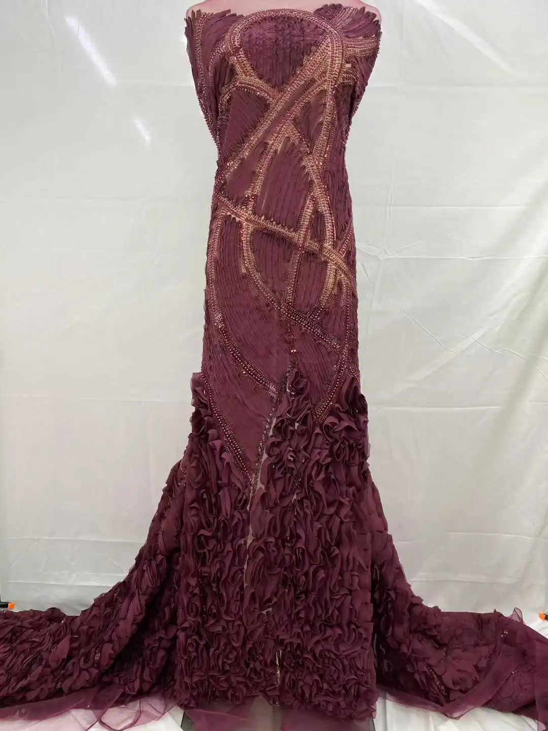 

Роскошная французская сетчатая кружевная ткань с 3D бусинами, 2022, высокое качество, африканское нигерийское кружево с блестками для женщин, свадебные платья, шитье