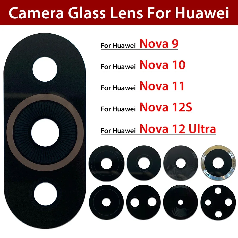 Camera Glass Lens Back Rear Camera Glass Lens with Glue For Huawei Nova 9 9 Pro 9 Se 10 10 Pro 10 Se 11 11 Pro 12 Pro 12 Ultra
