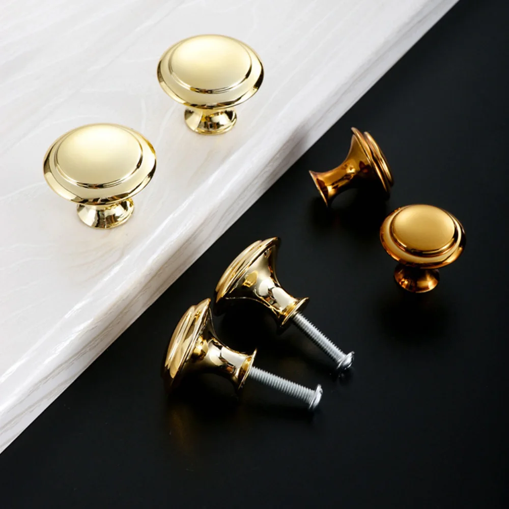 30Pcs Modern Home Wardrobe Door Pull Stainless Steel Drawer Single Hole Round Handle Sliding Window Cabinet Zinc Alloy Pull Set