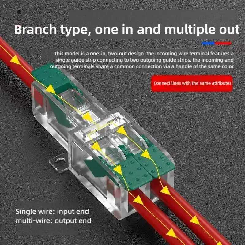 Wire Connector Electrical Lever Strip Terminal Blocks Cage Spring Universal Compact Quick Wiring Conductors Push-in Connectors
