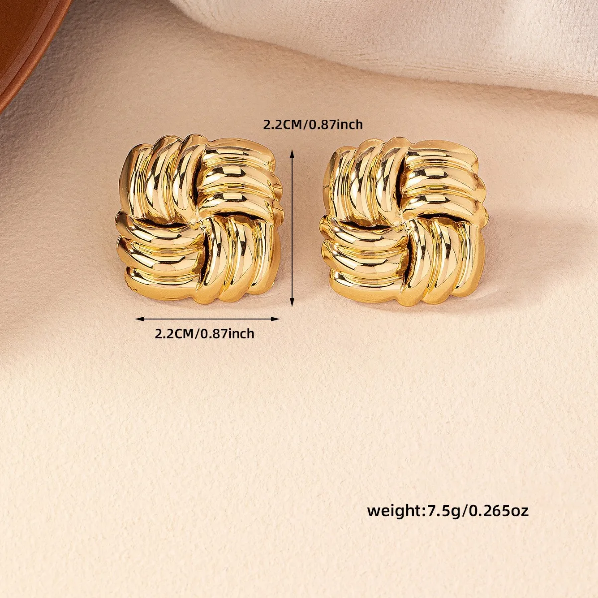 Fashion Square Stud Earrings for Women Simple Gold Color Party Jewelry Accessories Gifts image 4