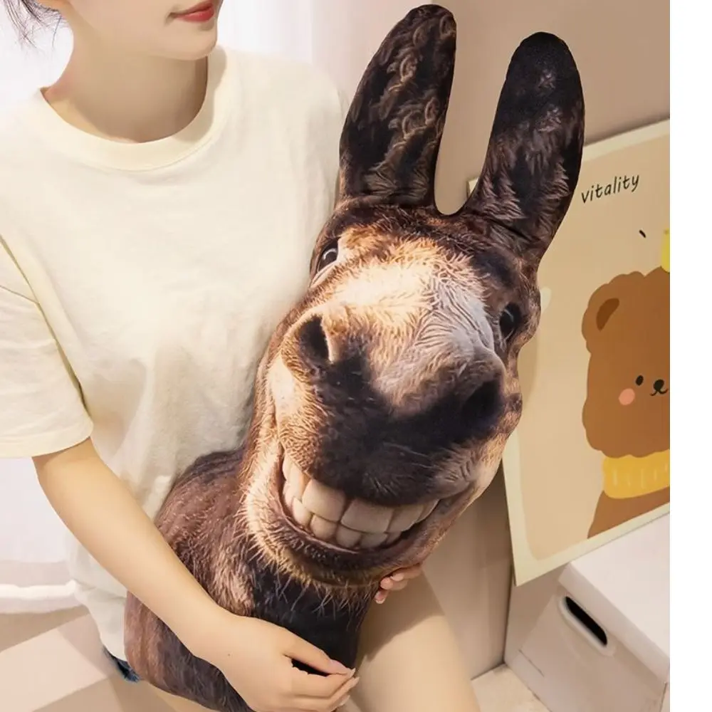 Cute Smiling Face Upright Ears Ugly Cute Pillow Breathable Soft Animal Home Decor