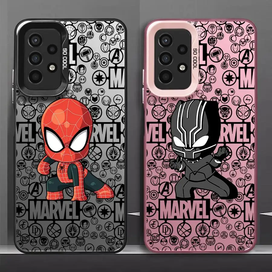 Marvel SpiderMan Blackpanther Phone Case for Samsung Galaxy A35 A14 A133 A32 A34 A3 A22 A24 A12 A23 5G Shockproof Mobile Case