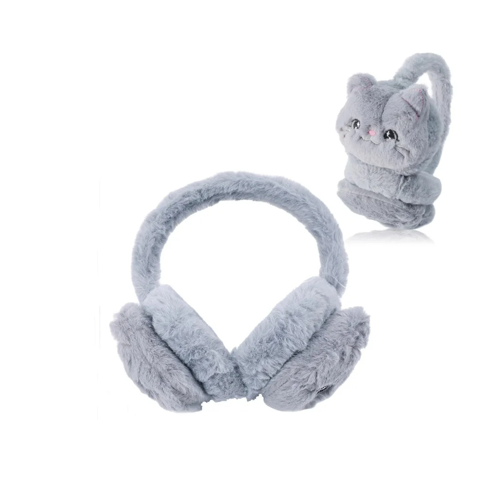 Cute Cartoon Cat Earflap Thicken Warm Earmuffs Coldproof Soft Ear Protection Headband for Women Girls