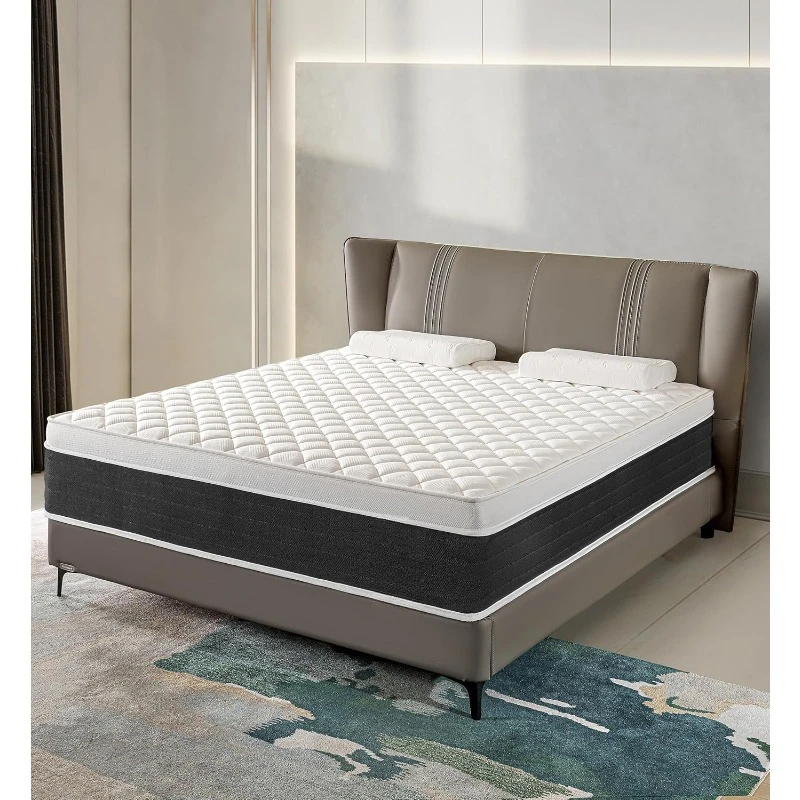 12 Inch Hybrid King Mattress in A Box, Gel Memory Foam and Pocket Coils Innerpring Mattresses for Pressure Relief, Medium