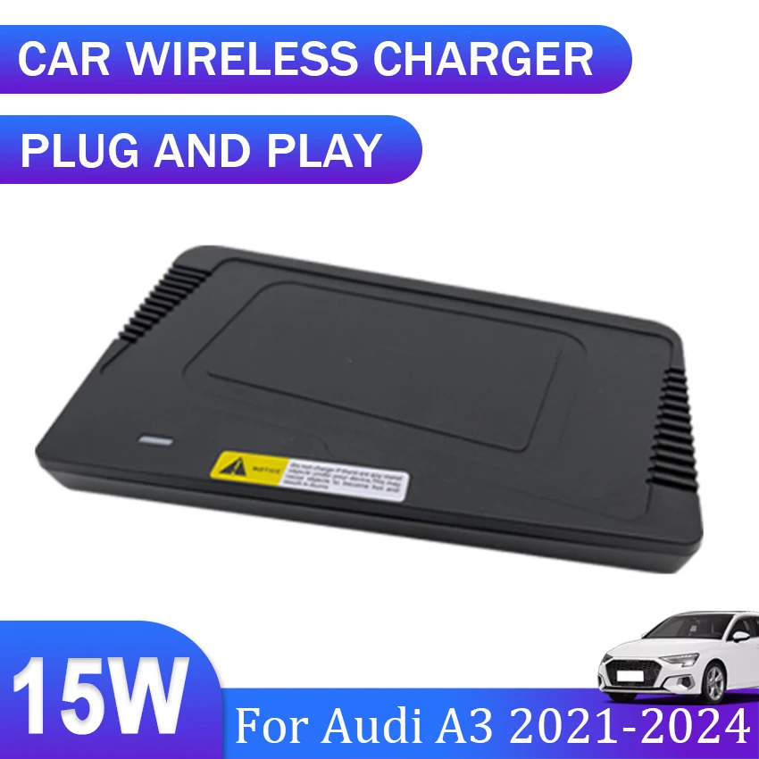 

New! Car Accessories Special on-board QI wireless phone charging panel For Audi A3 2021-2024 automotive wireless charger