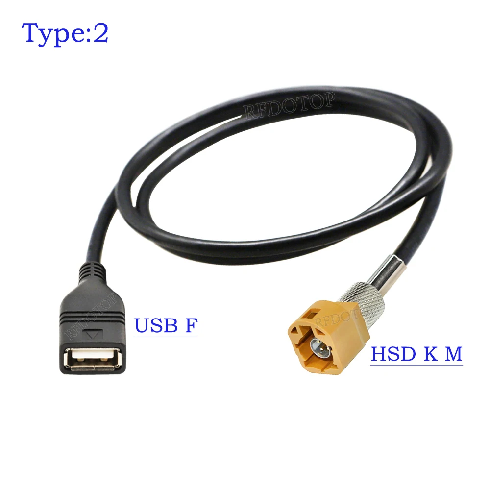 USB Male/Female to 4Pin HSD Code K Male Straight Connector LVDS Cable Car Head Unit Control Screen RCC NAC Cable HSD to USB