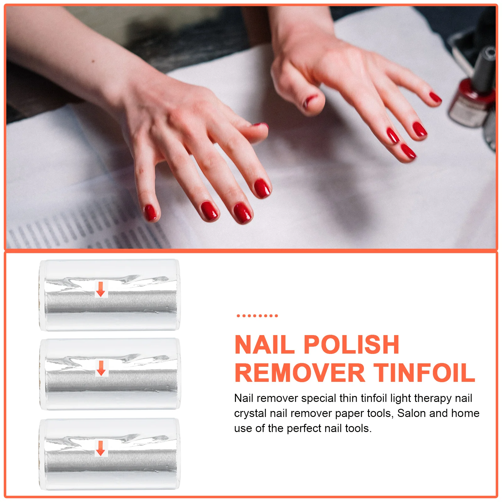 3 لفات من إكسسوارات مكشطة رقائق الأظافر شديدة التحمل من جل القصدير ومزيل طلاء الأظافر