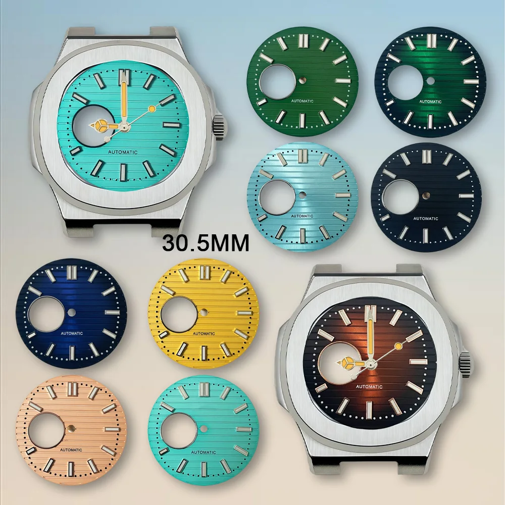Watch modification parts 30.5mm S Dial Hollow Out Dial Fit NH38 Japanese Movement Green Luminous Stripe Dial Watch Accessories