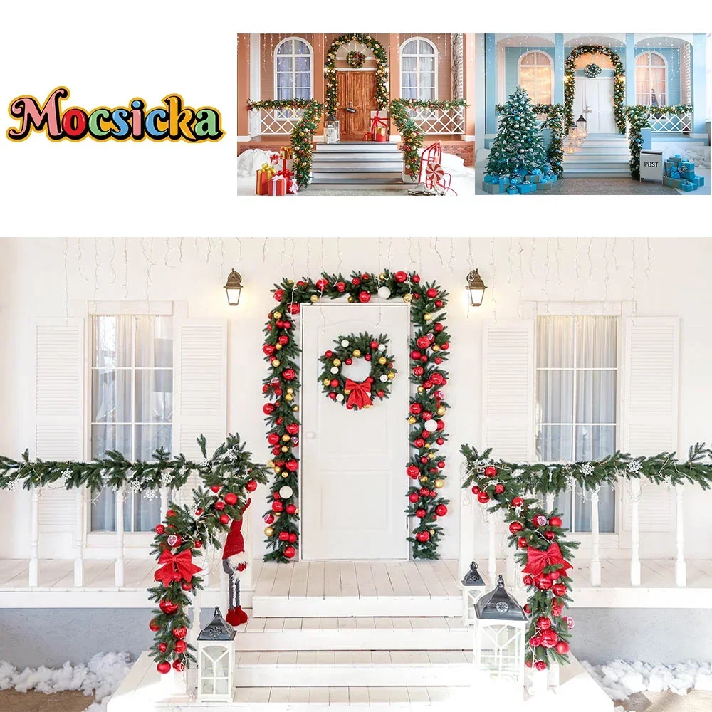 

Winter Christmas Family Group Photo Party Photography Background Garland Gift House Decor Backdrop Prop Adult Children Photocall