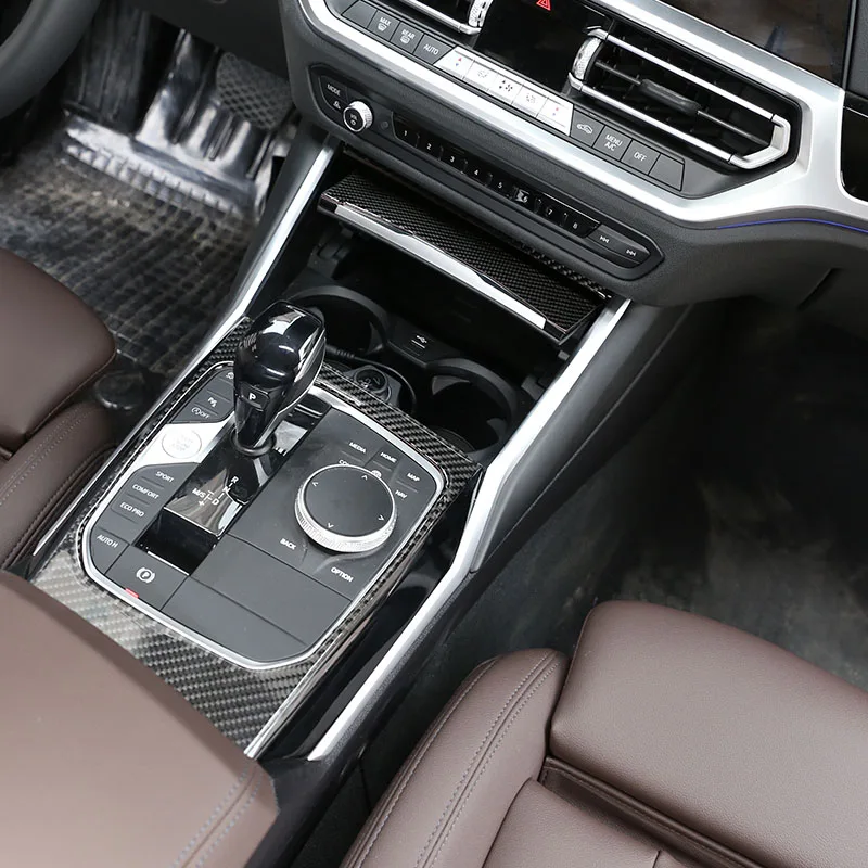 

3 шт., мягкое углеродное волокно для BMW 3 серии G20 G22 2020+, центральная панель управления, декоративная наклейка, аксессуары для салона автомобиля