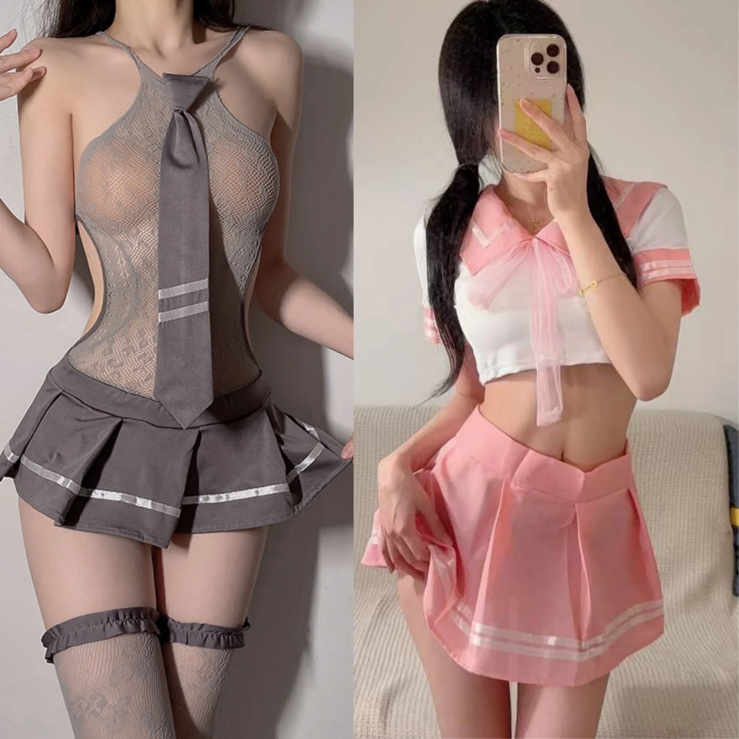الإناث الزي المدرسي مثير لعب الأدوار الجنس الملابس الداخلية طالب الزي مثير دعوى المرأة تنورة صغيرة مجموعة ملابس مثيرة الجوارب لطيف