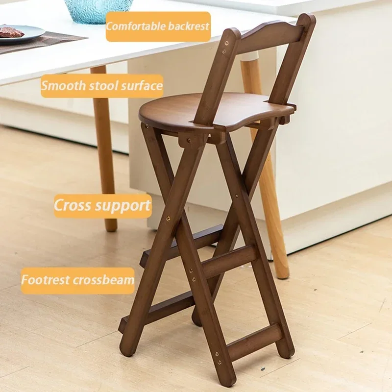 Bamboo Dining Chairs Foldable Folding High Dining Table Chairs Living Room Backrest Chair Home Bar Nordic Modern Furniture