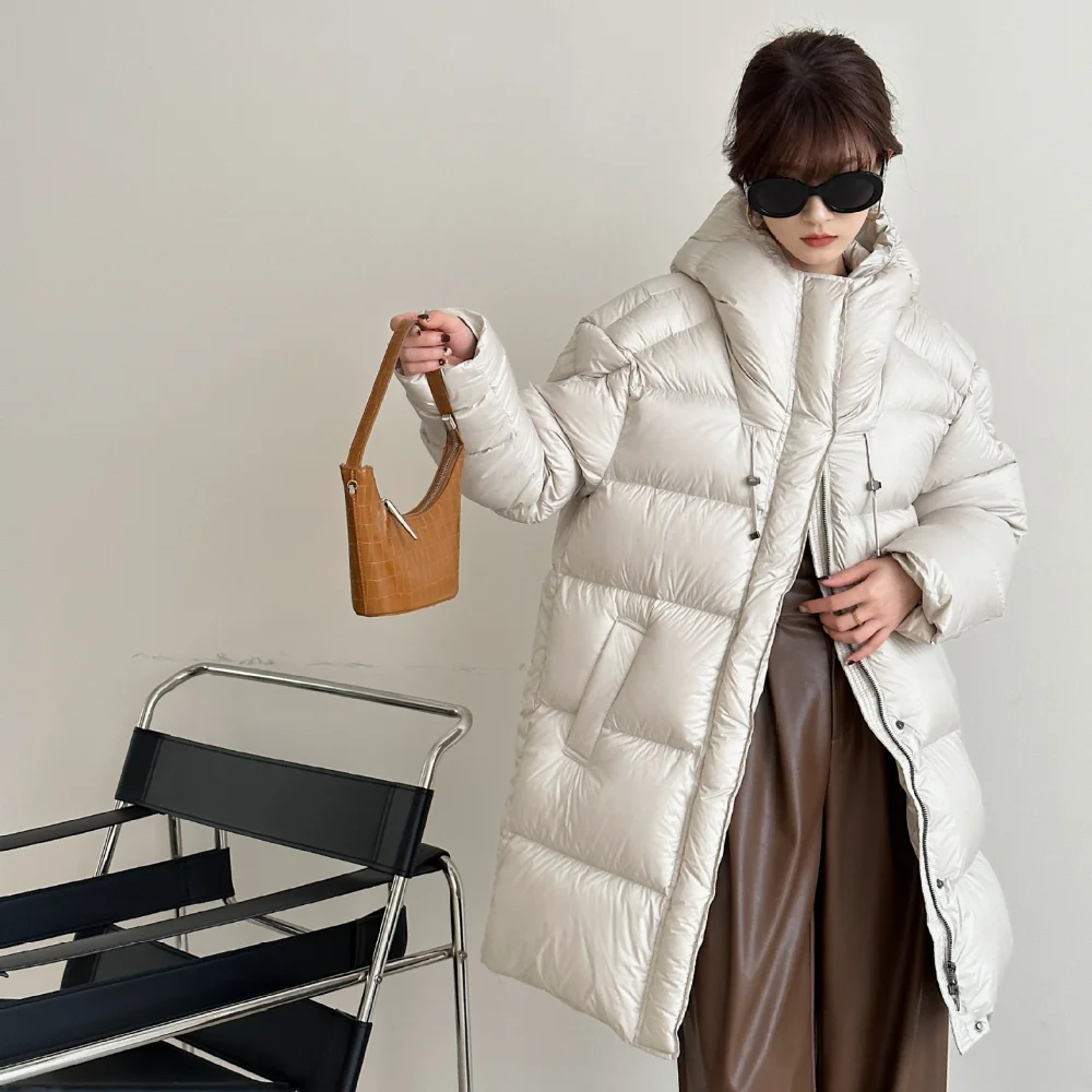 Warm Women\'s Winter Coat Medium-length Puffer Jacket Women 90 White Duck Down Thickened Warm Loose Leisure Fashion Lady Jackets