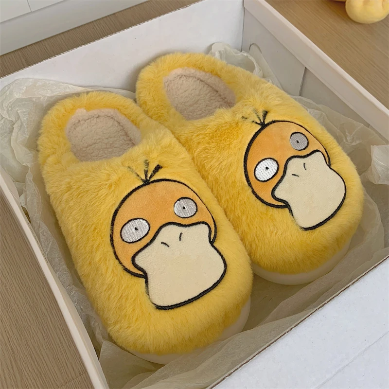 Genuine Pokémon Autumn and Winter Plush Warm Fashion Anime Cartoon Snorlax Plush Home Cotton Slippers for Men and Women