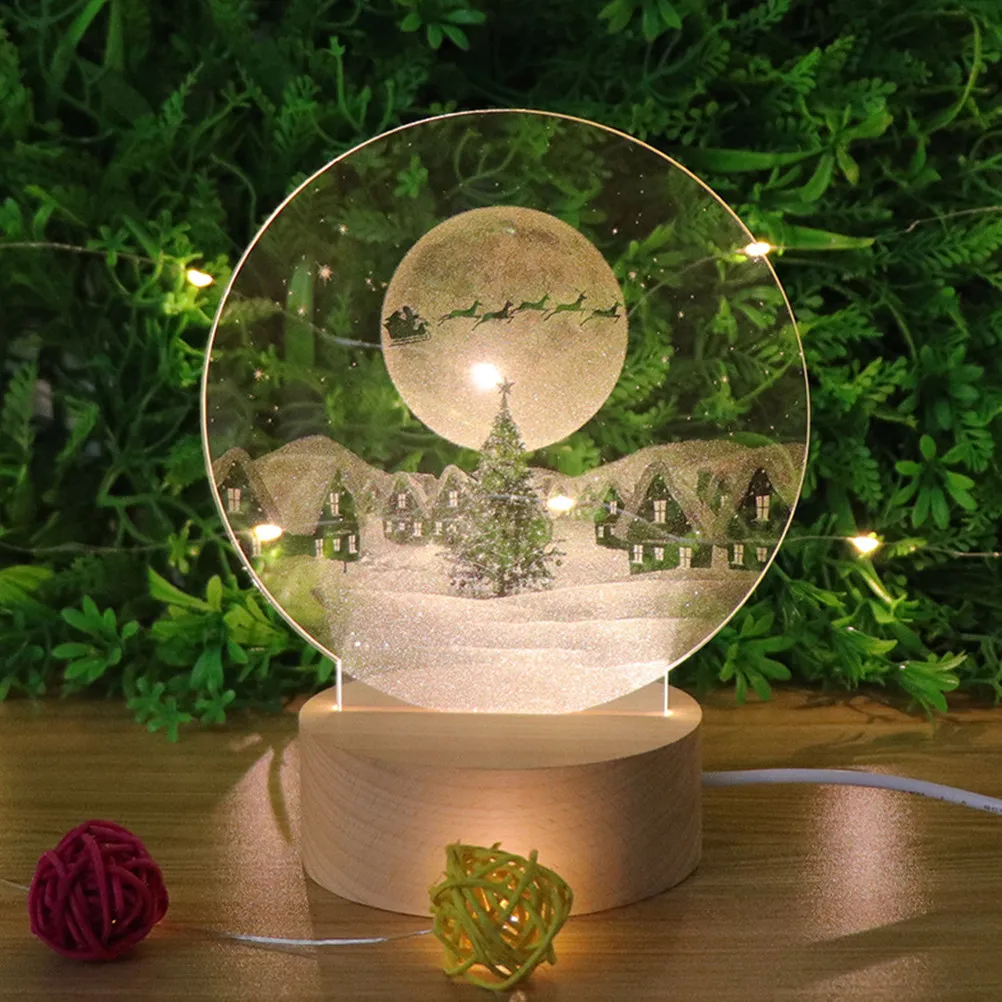 クリスマスledナイトライトランプ-–-アクリル製の卓上装飾品。ホリデーシーズンの家庭用デコレーションに最適。