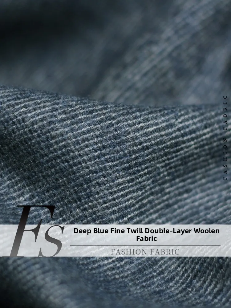 

Ткань FS Fashion: Темно-синий тонкий твил из двойного слоя шерсти для женских пальто и верхней одежды, материал для осенне-зимнего сезона
