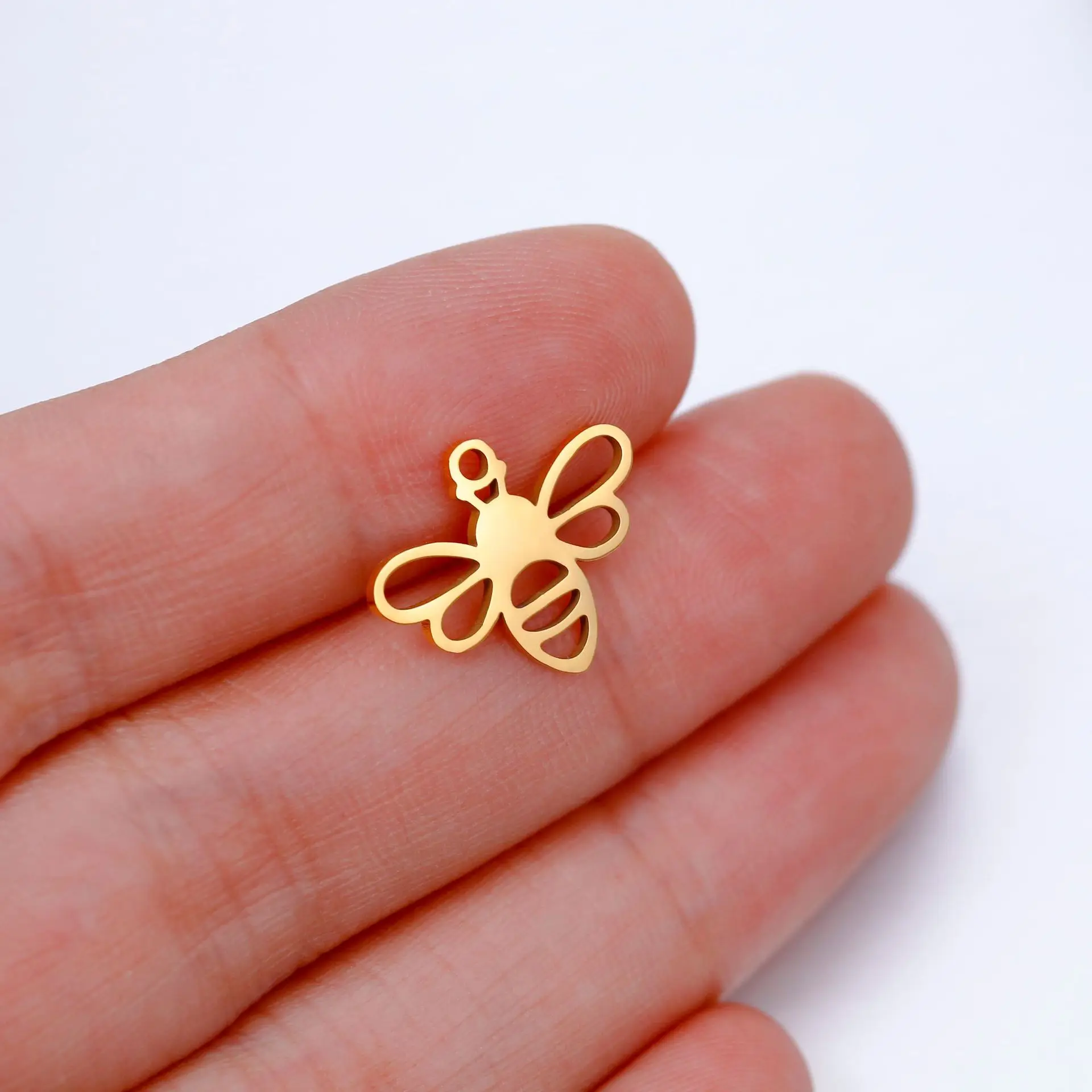 5 sztuk/partia pszczoły Kawaii Charms biżuteria ze stali nierdzewnej hurtownia mała elegancka bransoletka z wisiorkiem kolczyki akcesoria do znakowania