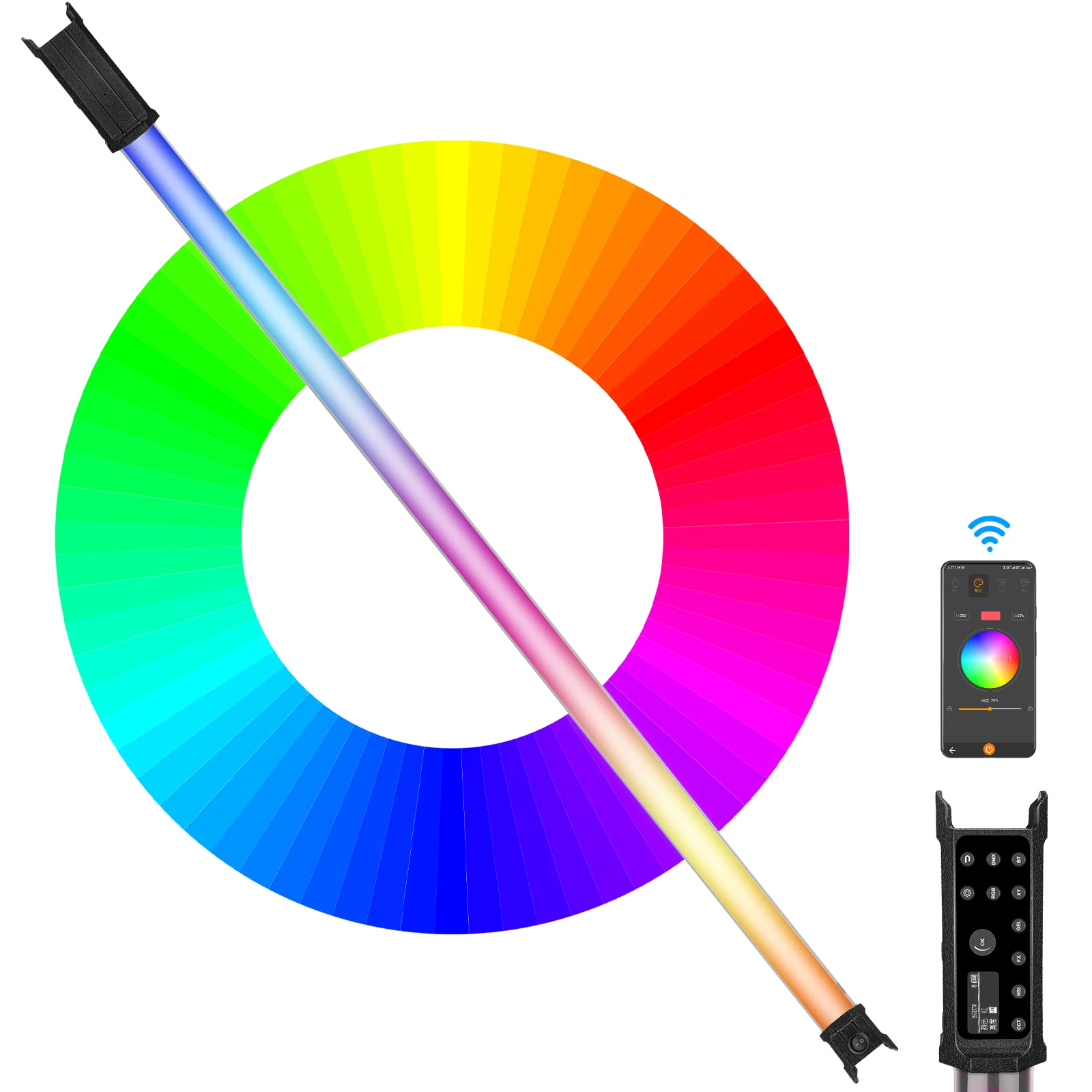 LUXCEO P120S RGB Full Color APP&DMX Light CRI95+ 2000~10000K 3000LM 30W Professional Photography Tube Stick for Photo Film Stage