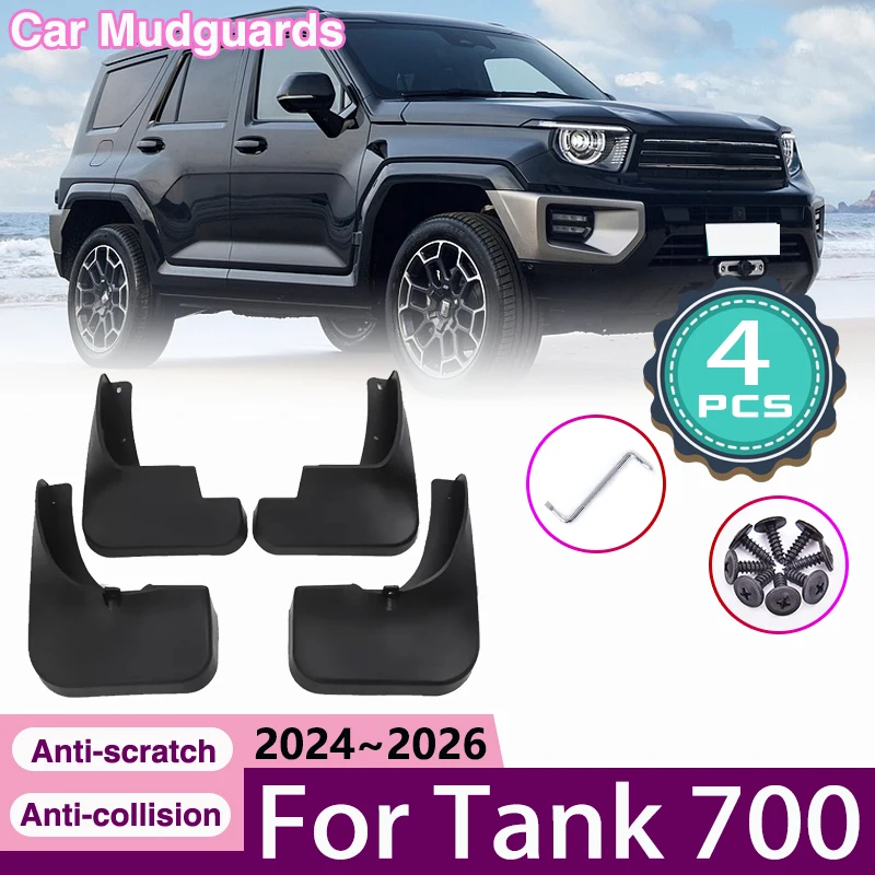 

Car Mudguards Mud Flaps For Great Wall GWM Tank 700 Hi4-T 2024~2026 Front Wheel Guards Fender Anti-scratch Mudflaps Accessories