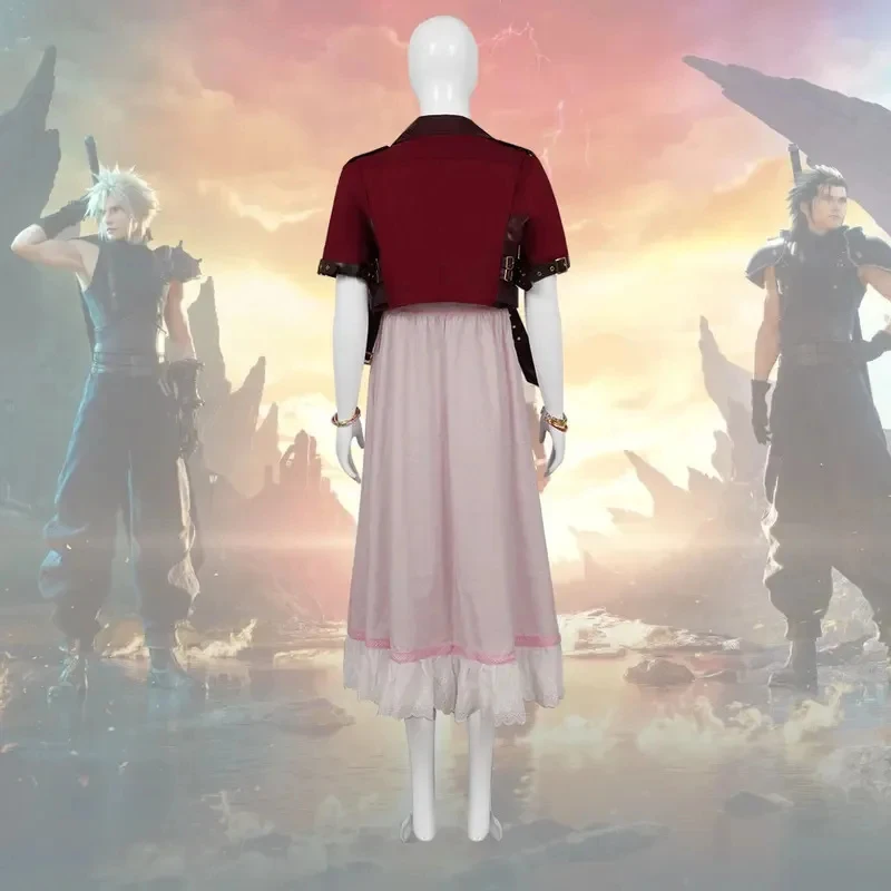 

A;3\v,7'd/Fantasia VII Game FF7 Gainsborough Cosplay Costume Aerith Coat and Dress Full Set Outfits W;3'F,6'T.8'x;4'v\6,b/