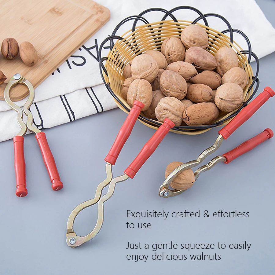 أداة مطبخ بمشبك مفرقع الجوز المعدني شديد التحمل لجوز البقان والبندق - كسارة الجوز لسهولة إعداد الطبخ
