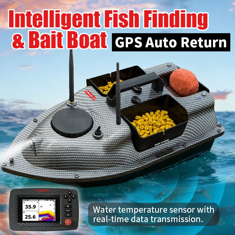 500 Meters Intelligent Nesting Boat Automatic Return Fishing Remote Control Boat High Definition Visual Sonar Fish Finder Tug Bo