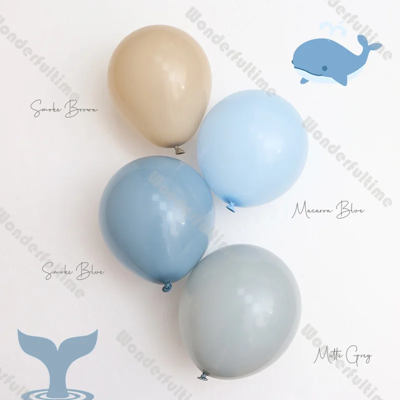 5/10/12/18inch Smoke Blue Grey Balloons Baby Shower Happy Birthday Globos Gender Reveal Graduation Party Supplies Wedding Decor