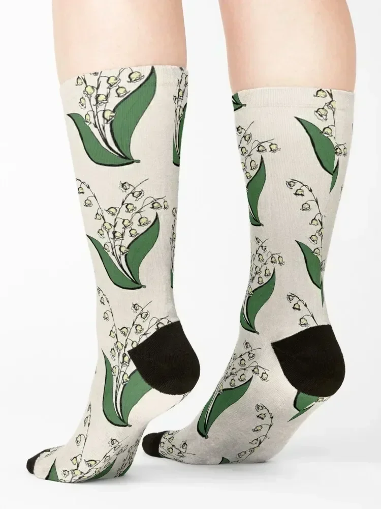 Lily Of the Valley (colored) Socks designer winter tennis cycling Socks For Man Women's