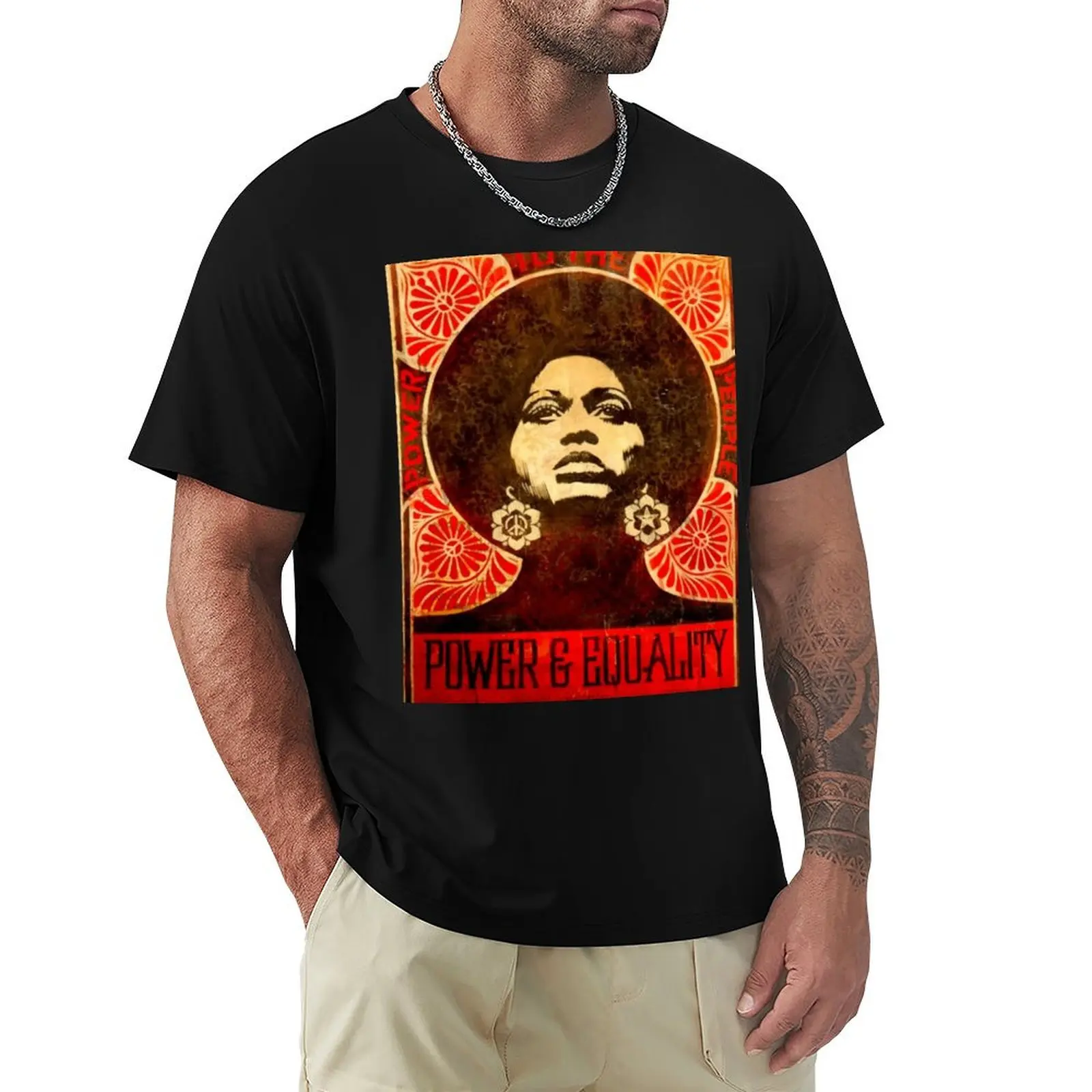 

Angela Davis poster 1971 T-Shirt Retro Style Print Casual Top