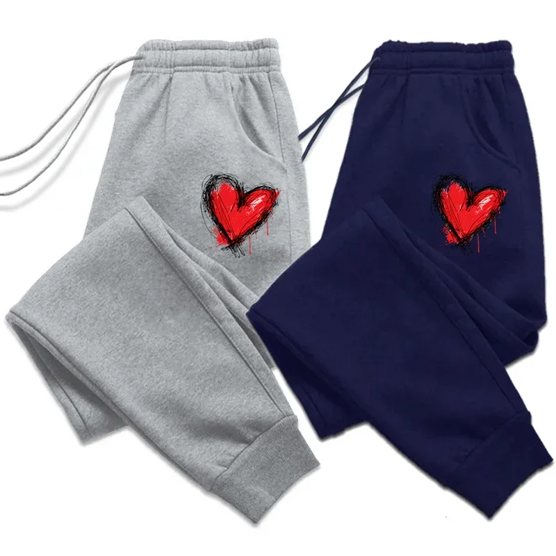 Womens Sweatpants Red Heart Printing Casual Trousers Jogging Sports Pants Outdoors Fashion Sportswear Daily Simple Street Pants