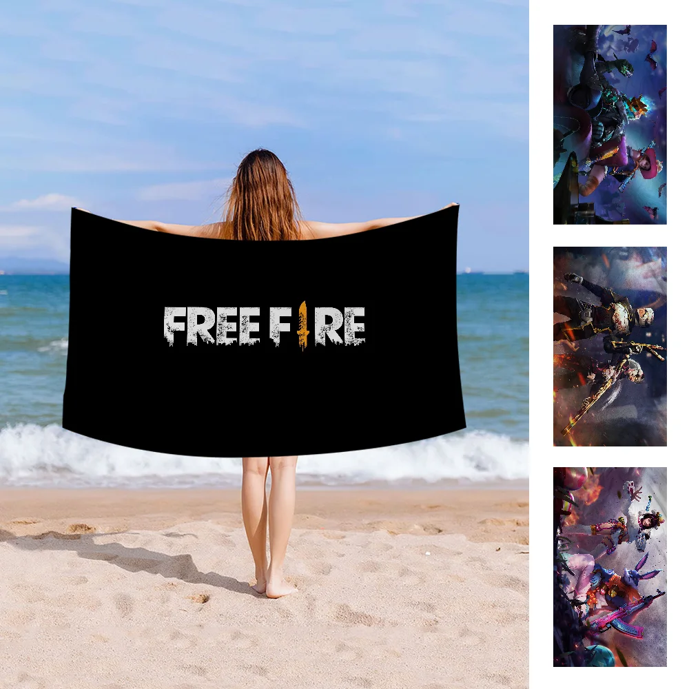 

3D Games Free Fire Beach Towel Cartoon Cute Summer Kids Large Bath Pool Beach Towel Microfiber Absorbent for Swimming Travel