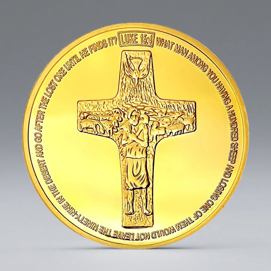 The 267th Pope Souvenir Coin Gold Plated Leo XIV Francis Commemorative Coin Creative Memorial Medal view 2
