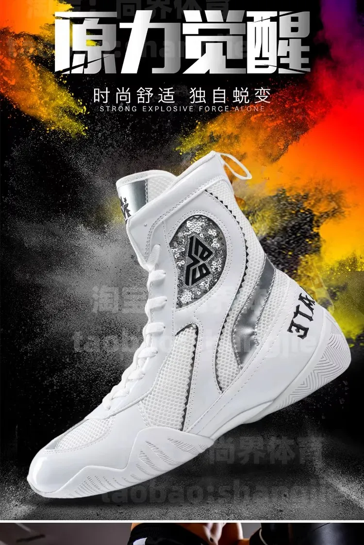 

Men's High-Top Boxing Sneakers |Breathable Boxing Training Boots |Shock-Absorbing Combat Sneakers |Non-Slip Wrestling Shoes