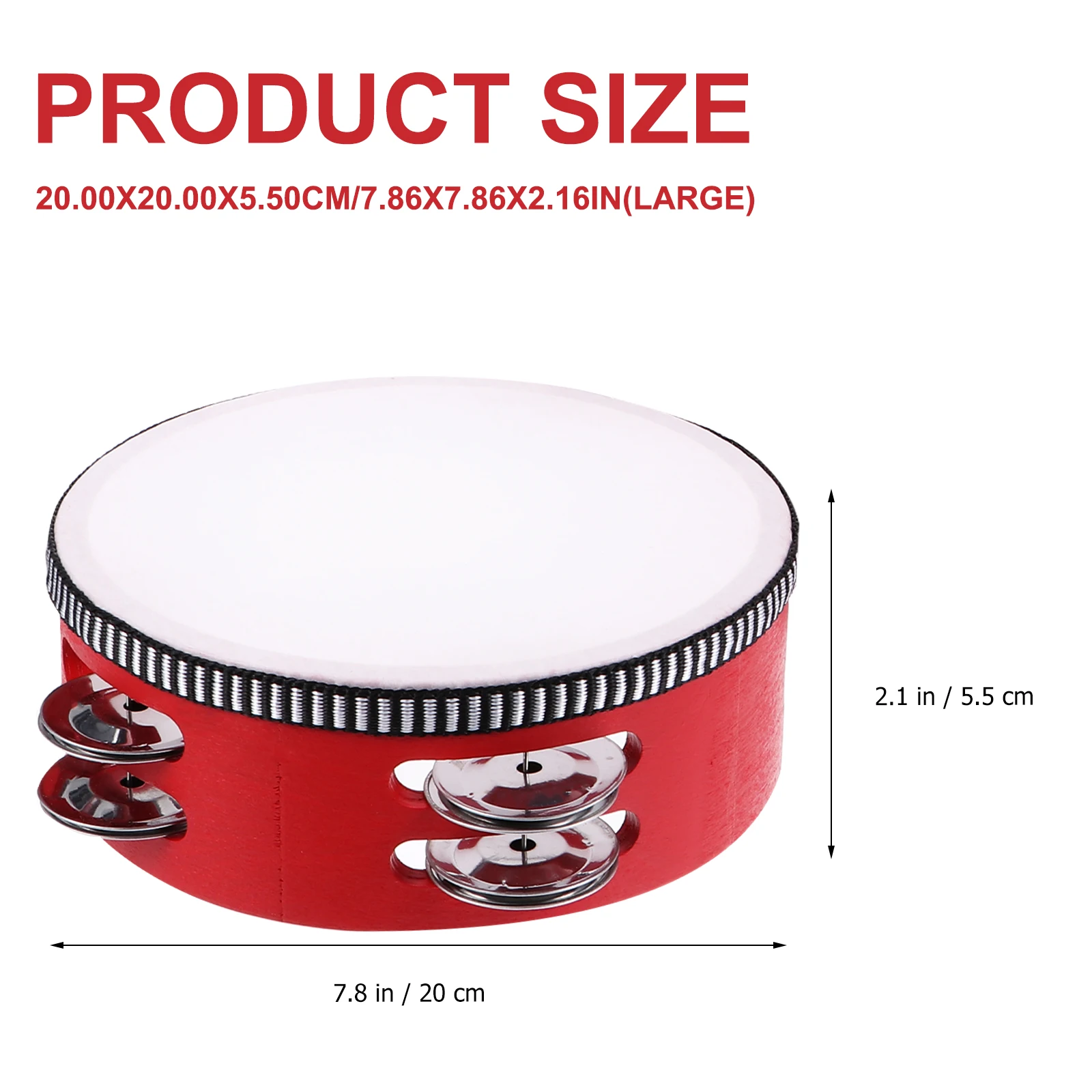 

2Pcs Wood Handheld Tambourine Double Row Lightweight Pre-Tuned for Music Dancing Karaoke Sessions