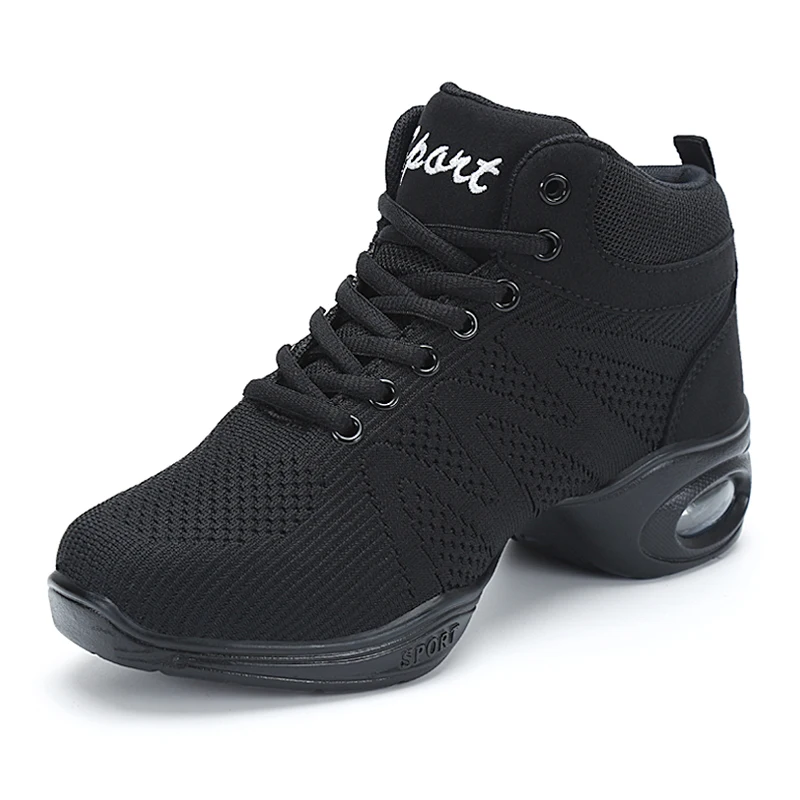 

708 Women's Lightweight Mesh Dance Shoes Breathable Cushion Soft Sole Square Dance Sneakers High-top Fitness Sports Training