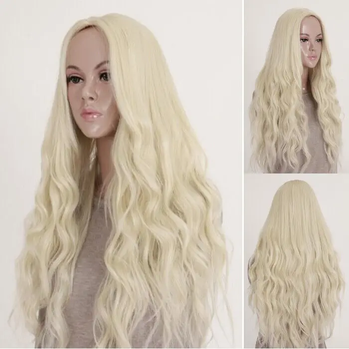 

Ladies Sexy Long Curly Blonde Synthetic Wig