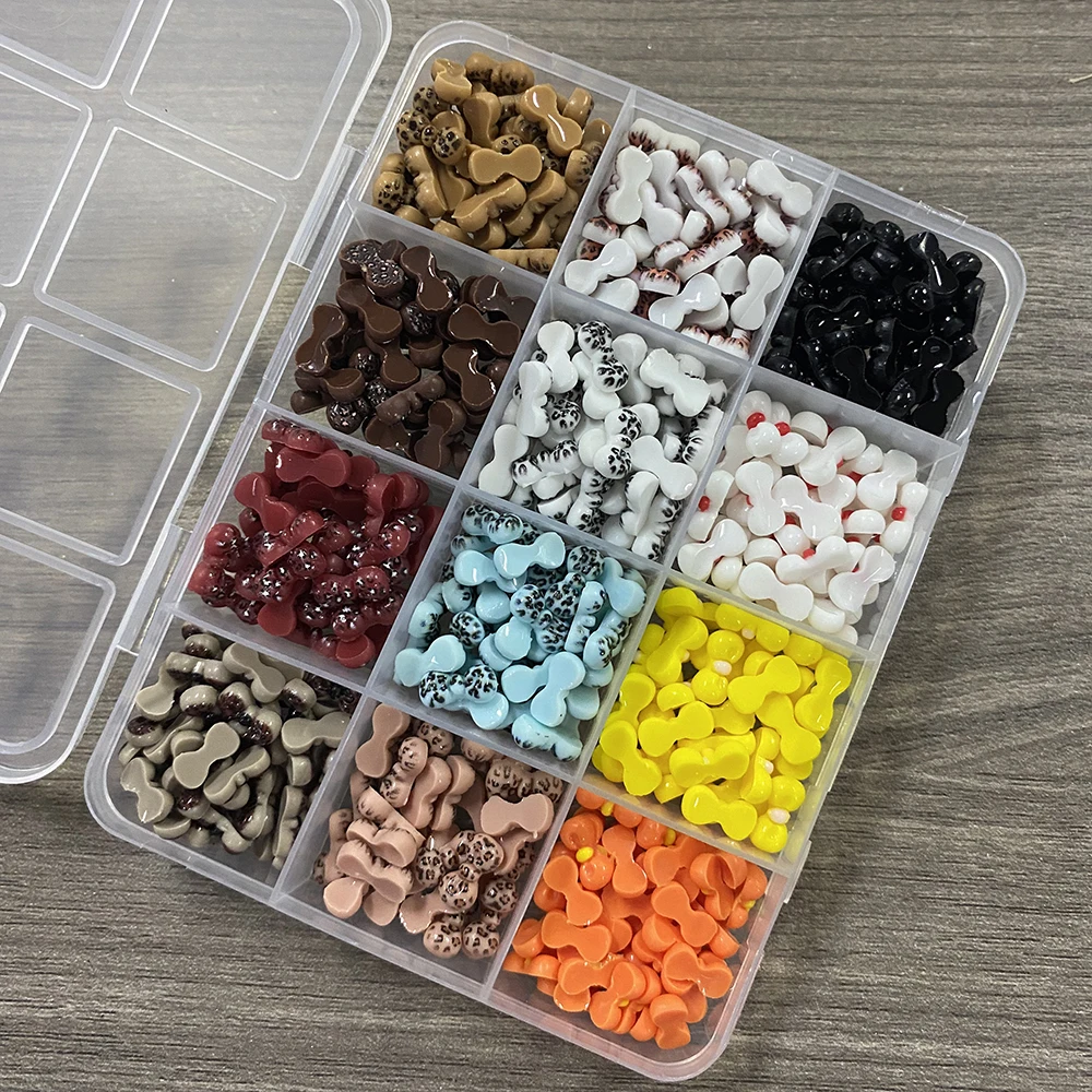 12-Gitter 3D Schleife/Kamelie/Rose/Liebe Nagelanhänger & Zubehör Nail Art Charms Set DIY handgefertigte Materialbox Manikürezubehör *^