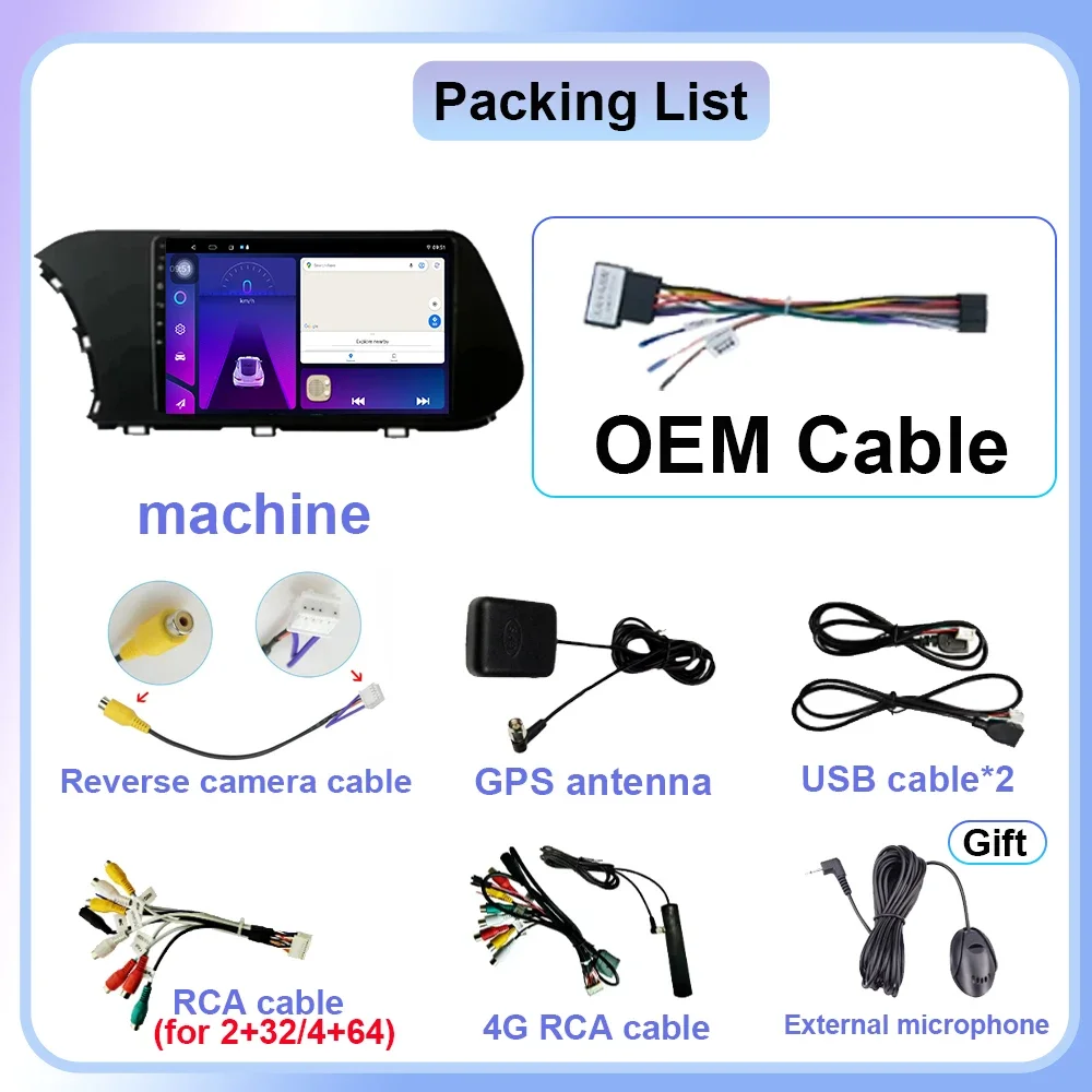 For Hyundai I20 2021 - 2022 Video Player Android Auto Car Radio GPS Navigation Multimedia Stereo Carplay IPS No 2din DVD