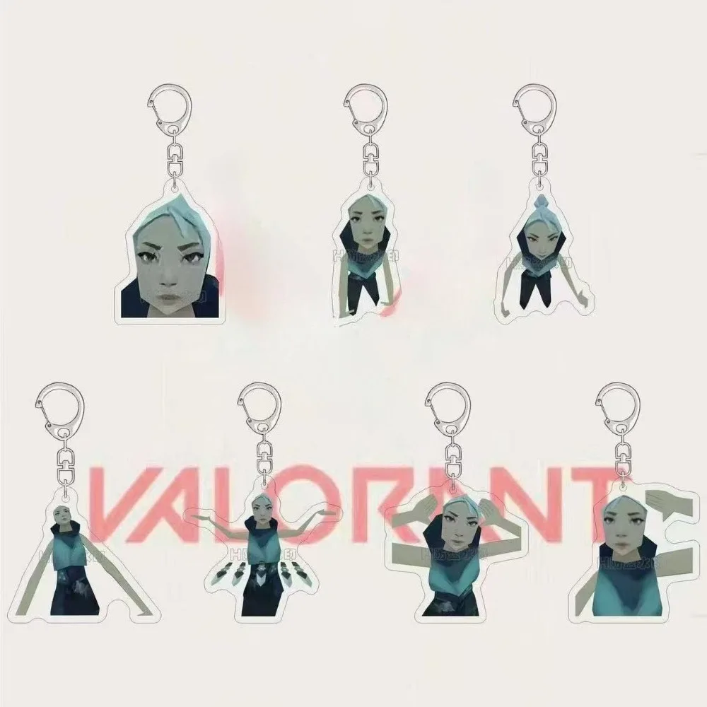 Juego Valorant Joon-Hee llavero acrílico figuras divertidas Emojis dibujos animados Cosplay llavero mujeres hombres insignia colgante Accesorios