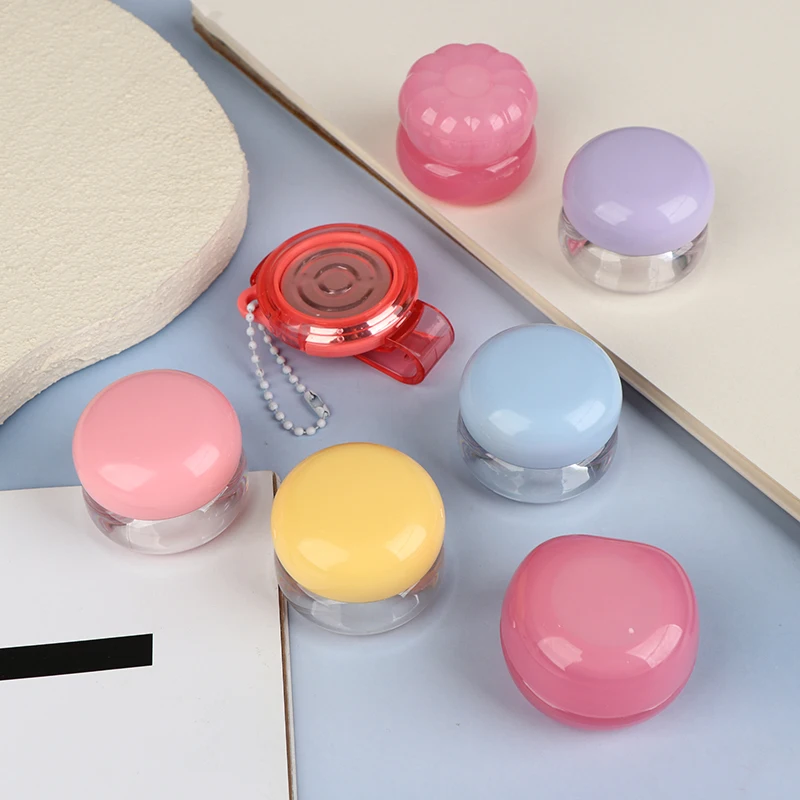 1 pz 5g vasetti di plastica vuoti per scrub labbra con coperchio balsamo maschera contenitore per la cura della pelle carino fard barattolo barattoli cosmetici contenitore da viaggio