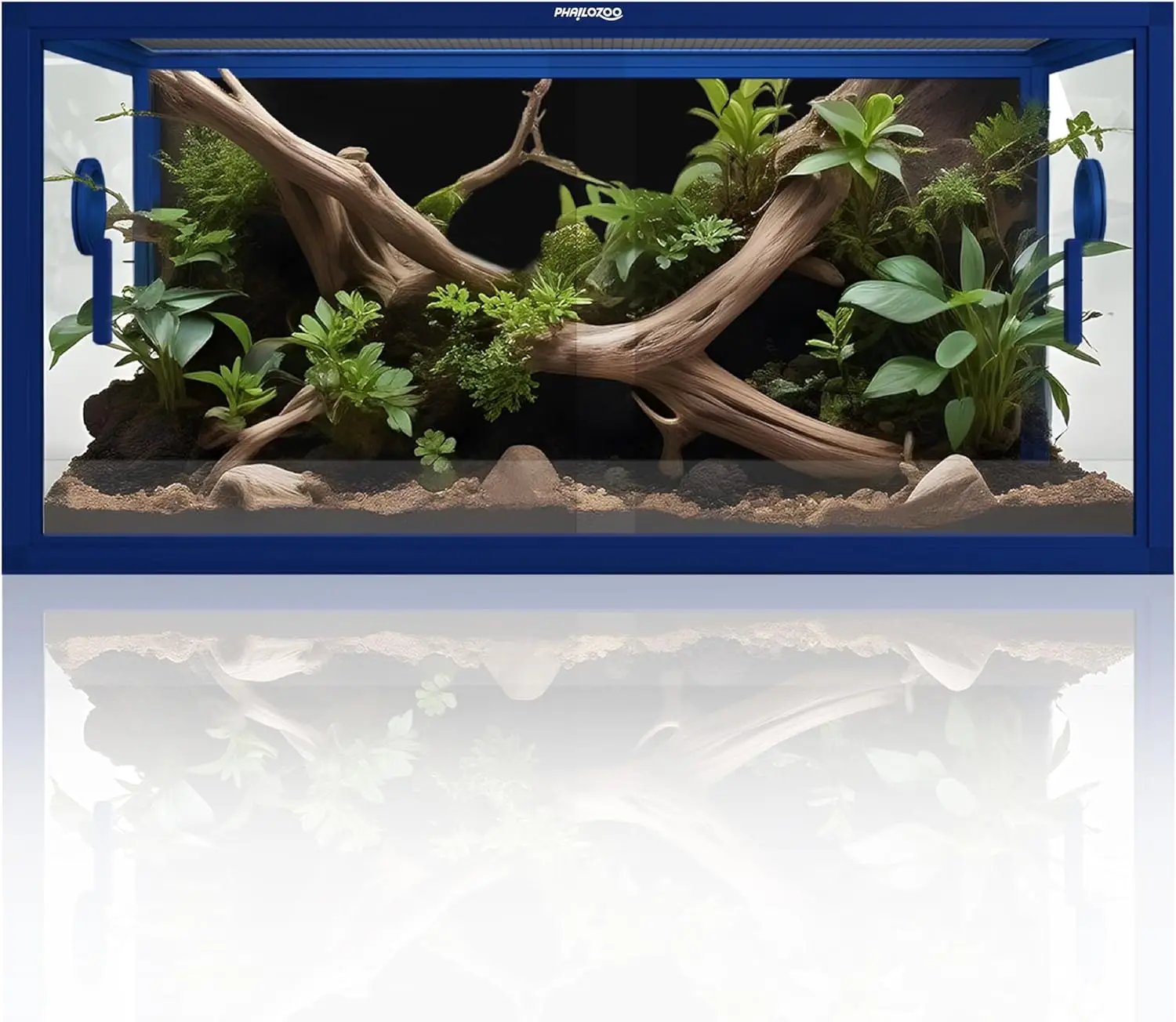 

Front Opening Reptile Tank Bearded Dragon Enclosure Top Screen Ventilation Glass Sliding Door Gallon Reptile Habitat