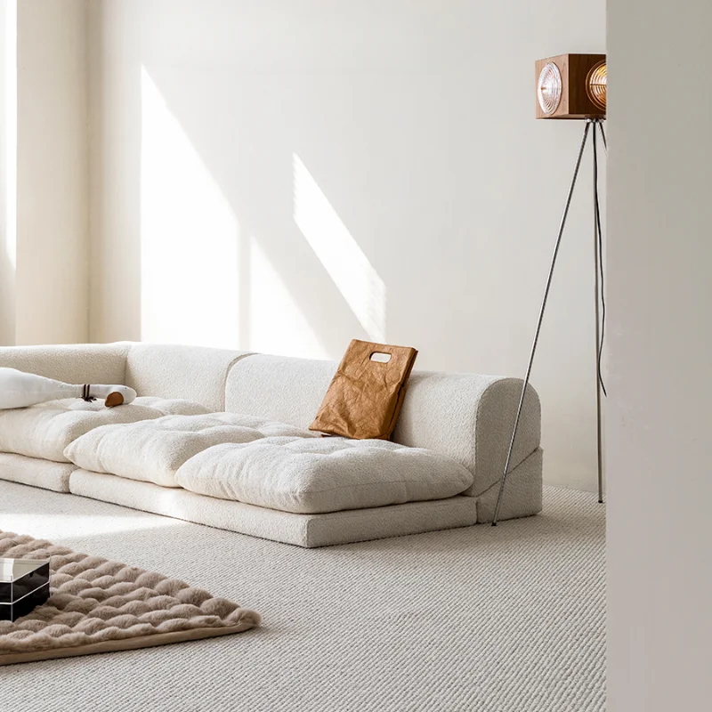 Original patent white fabric removable and washable foldable cream wind bay window tatami module square floor sofa