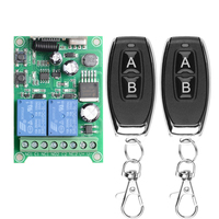 DC 12V 24V 36V 48V Wireless Remote Control Switch 2 CH 433Mhz Transmitter with Receiver Use for Electric Doors, Cars, Lights