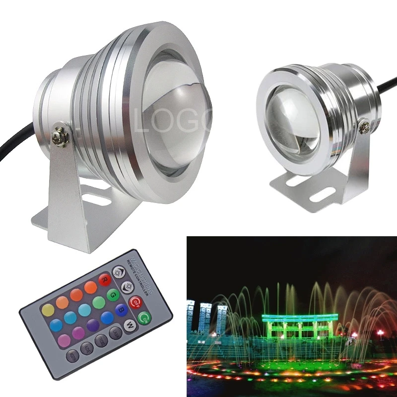 12V 10W LED Flood Wash Pool Waterproof Light Lamp 1.2M Outdoor Convex lens waterproof light lamp White/RGB