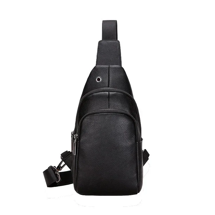 2027 New Fashion Genuine Leather Men Waist Packs Male Casual Chest Pack Real Leather Boy Brand Design Chest Shoulder Package