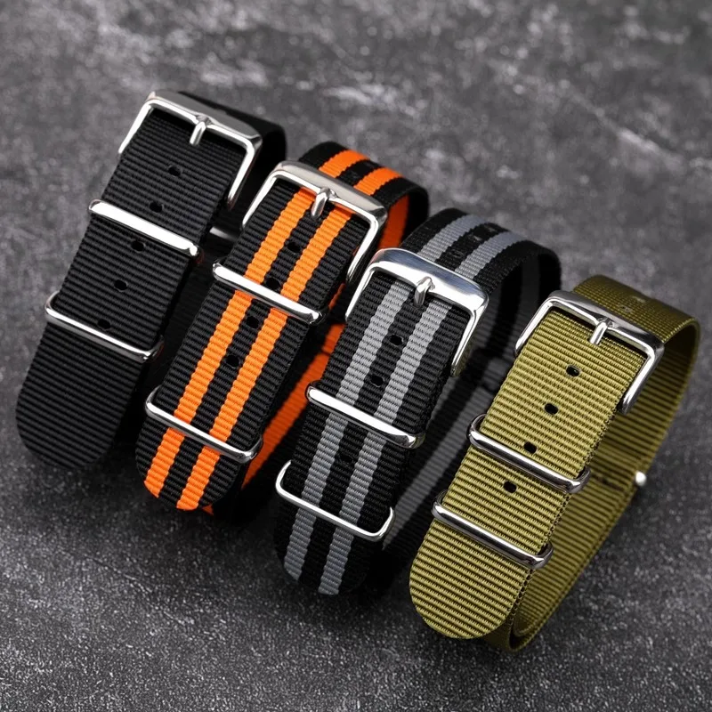 Universelles Canvas-Uhrenarmband, 18 mm, 20 mm, 22 mm, Nylon-Armband, NATO-Uhrenarmband für SEIKO Tissot Swatch OMEGA IWC CASIO Armband