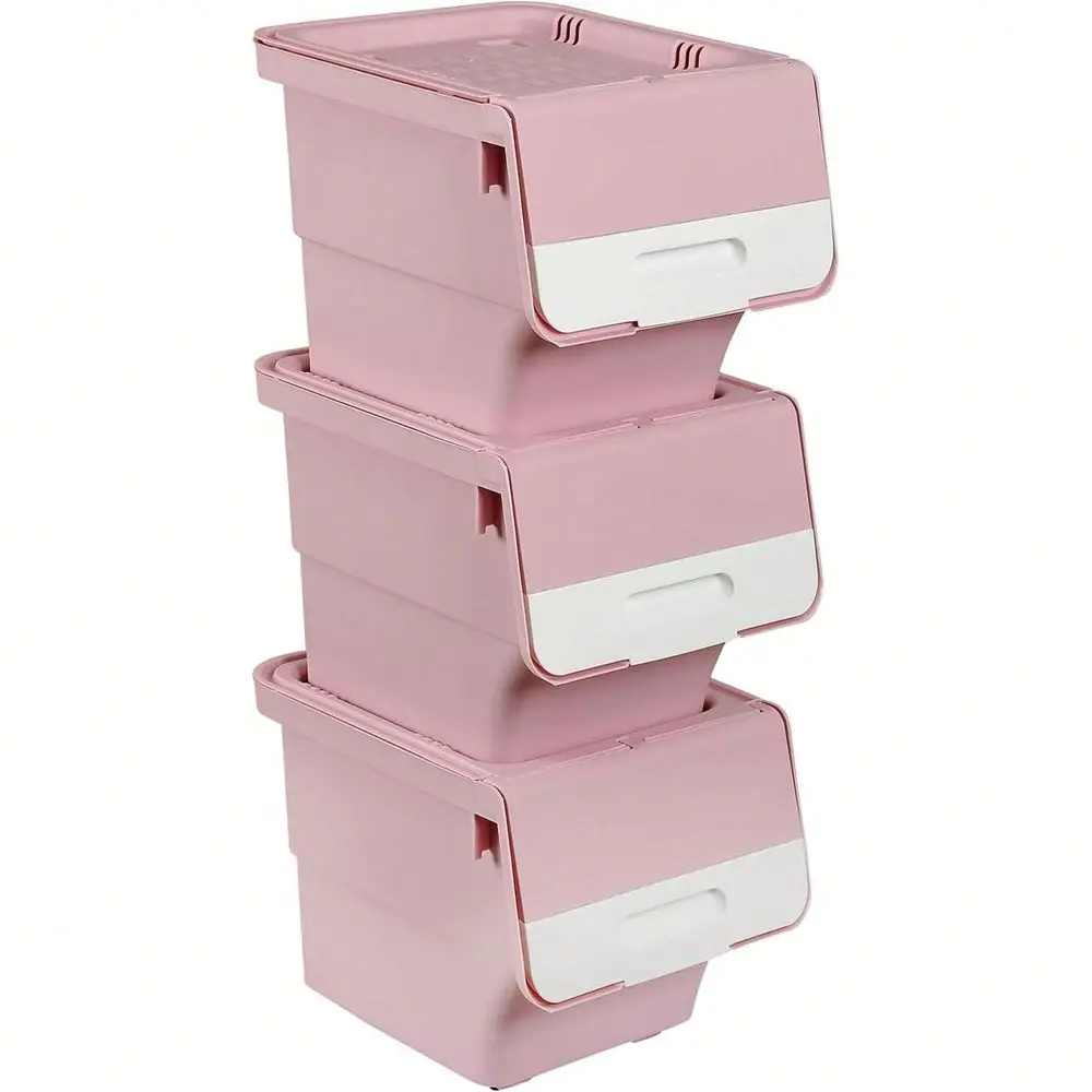 

Pack Rolling Storage Boxes, Stackable And Nestable Organizer Bins With Detachable Lids, Handles And Wheels, Plastic Containers