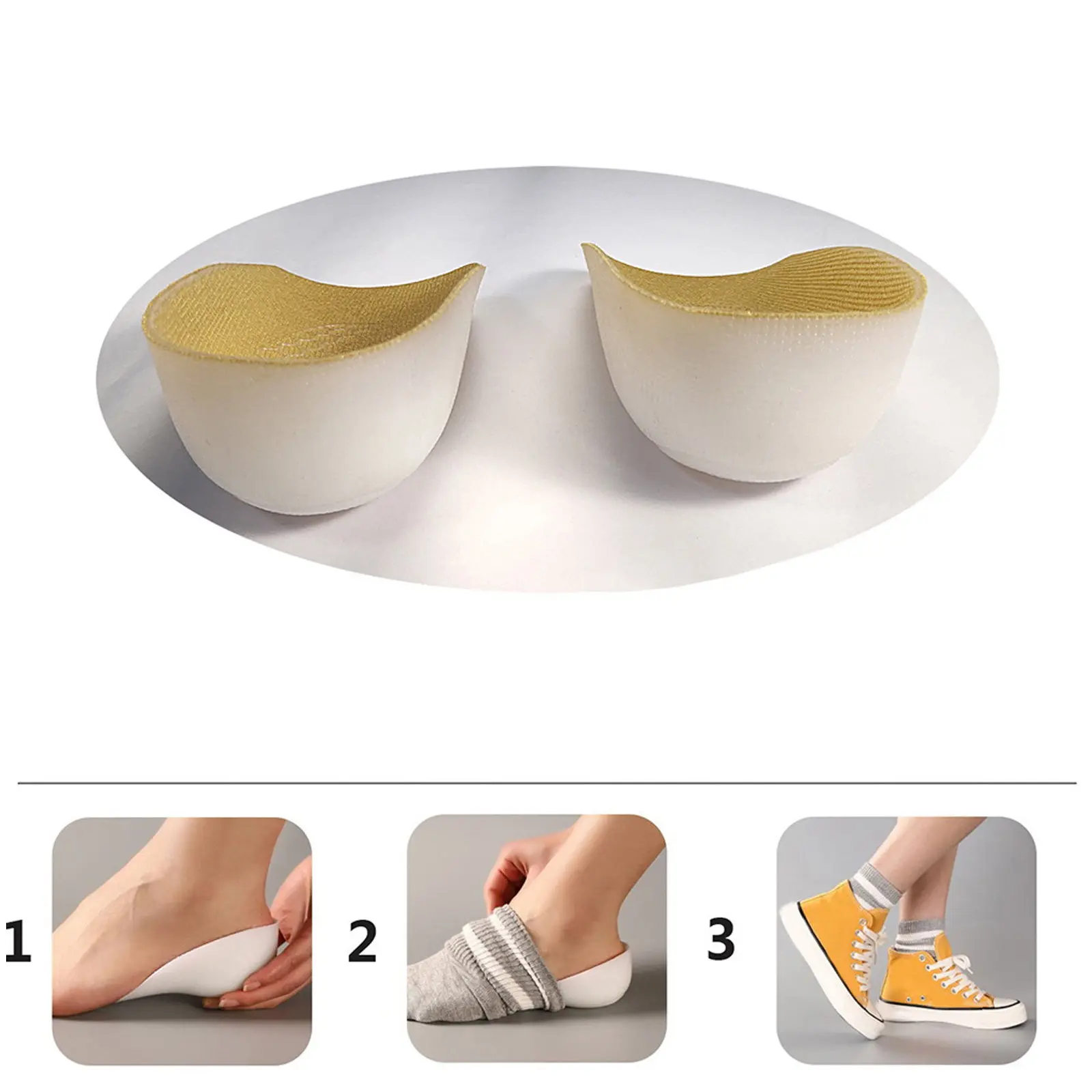 1Pair Increase Height Insoles Invisible Inner Heightening Shoes Pads Translucent Silicone Non-Slip Insoles for Men Women 3.5cm