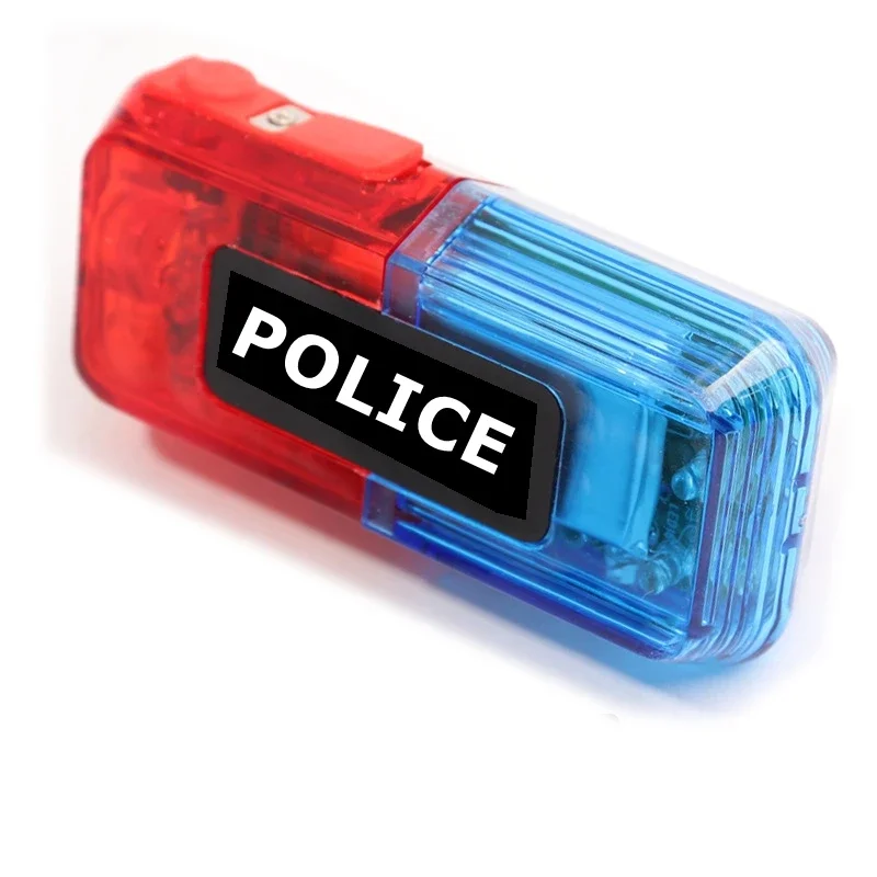 LED Red and Blue Multifunction Flashing Warning Light Waterproof Traffic Safety Shoulder Light Manual Control Built-in Battery